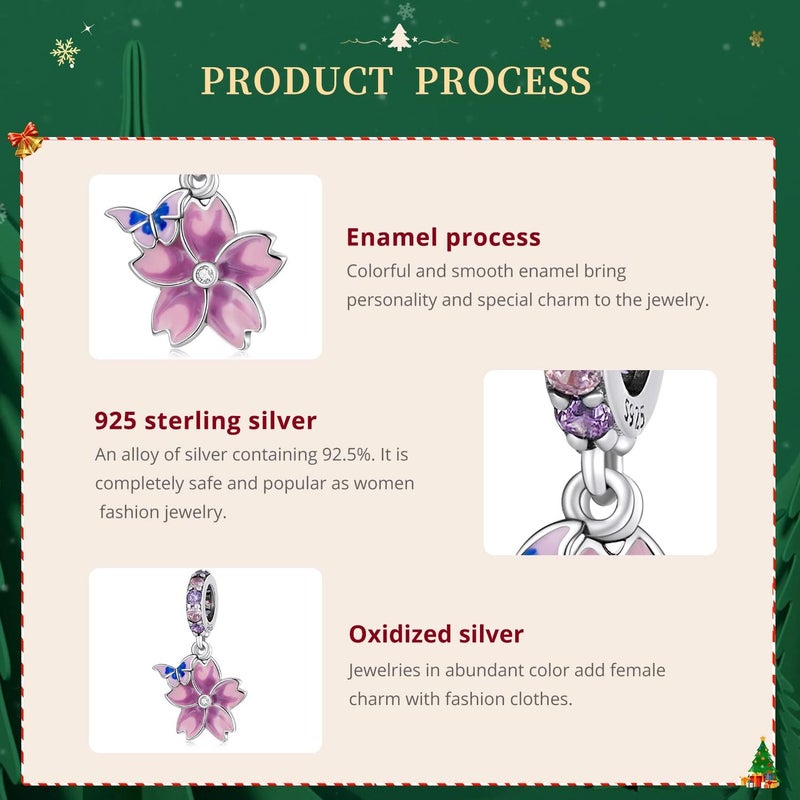 VOROCO Store Coffee Moon Star Dream Catcher Charms for Bracelet 925 Sterling Silver Dangle & Beads Charm for Charm Bracelet and Necklace DIY Charm Jewelry Gifts for Women - Image 4